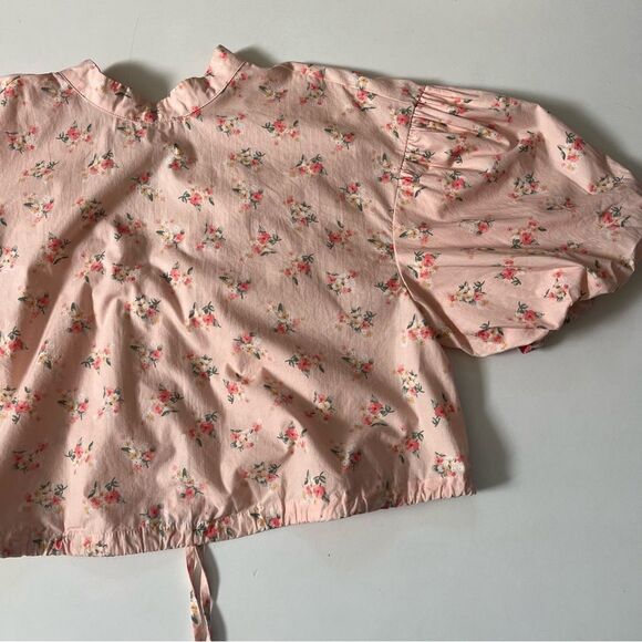 Anthropologie Cropped Bubble-Sleeve Blouse Small - Picture 7 of 16